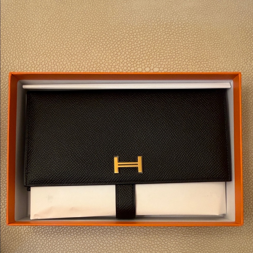 Hermes Black Bearn wallet epsom